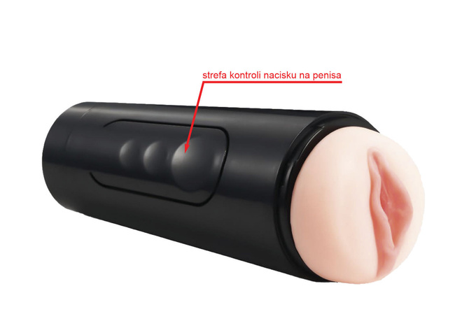 Cindy opiekunka dzieci - młoda, chętna cipka; masturbator anatomiczny w tubie z regulacją siły pieszczot penisa