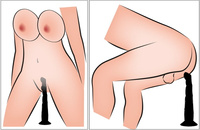 Wibrator posuwisty dla par, z odkręcana podstawką z silną przyssawką, 2 silniki, silikon długość aktywna 23 cm (rozciągana do 26 cm).