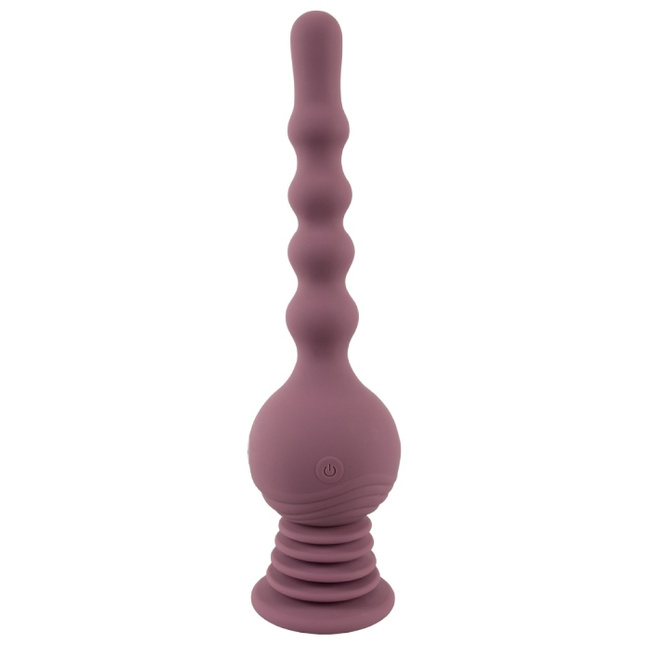 Analny siłacz – ultrasilnie wibrujące dildo kulkowe z przyssawką, 27,7 cm 