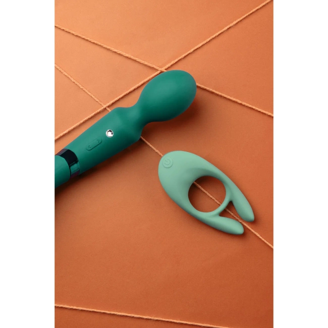 Dwustronna wibrująca różdżka, wibrator wand z wibrującą główką i wibrujące dildo z drugiej strony, 24 cm