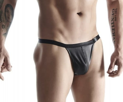 Czarne rozpinane stringi