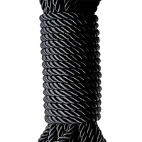 Jedwabista lina do bondage – shibari seria DELUXE czarna 10 metrów BDSM