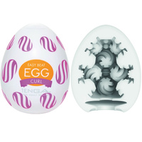 Wirujący seks - masturbator jajko Tenga EGG Curl o frezowaniu w kształcie sferycznych wirów, seria Wonder (REGULAR)