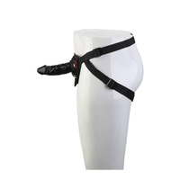 Elegancki luksusowy strapon – harness (uprząż) i dildo seria, zdobione czerwoną koronką seria DELUXE BDSM