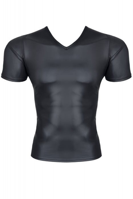 Czarny męski t-shirt z wetlook