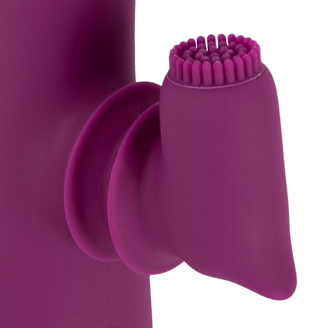 Purpurowy spryciarz – Silny wibrator z wahadłowym stymulatorem łechtaczki z delikatną szczoteczką