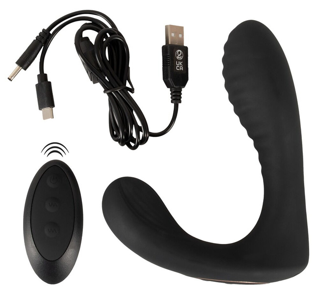 Masażer prostaty stymulator analny 2 silniki silne wibracje i stymulacja krocza na pilota 15,4 cm ø4,1 cm silikon