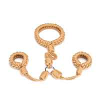 Ekologiczna uprząż do krępowania, kajdanki na ręce i obroża, linka bawełniana, kinbaku shibari bondage, regulowane