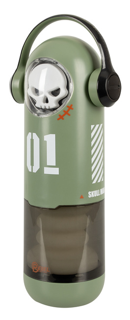 Duży masturbator 3w1 z wibracjami, ruchem posuwistym, z grzaniem i świecącą czaszką