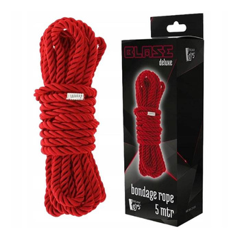 Jedwabista lina do bondage – shibari seria DELUXE czerwona 5 metrów BDSM