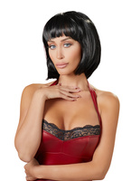 Wamp brunetka –peruka z fryzurą typu bob z klasyczną grzywką