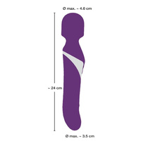Purpurowy Bliźniak – dwustronny masażer wand z rotującym wibratorem 2w1