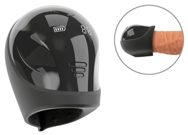 Masturbator z wyświetlaczem LED, do żołędzi, główki penisa, z pieszczącymi gwiazdkami, ładowanie USB, wodoodporny IPX7