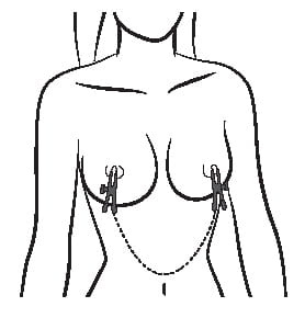Klamerki klipsy na sutki z łańcuszkiem z regulacją BDSM Nipple Clamps