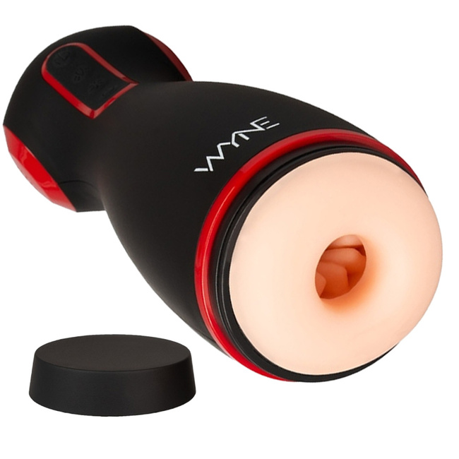 Masturbator dwusilnikowy ze sterowaną siłą nacisku na penisa, funkcją ssania i rozkosznymi kobiecymi jękami i WYNE 6