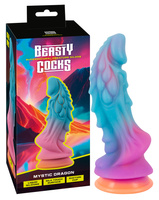 Smok Fallurex. Fantasy dildo jak smok strażnik skarbu pożądania. Dł. 21,5 cm, wkładane 19 cm, Ø 7,3 cm