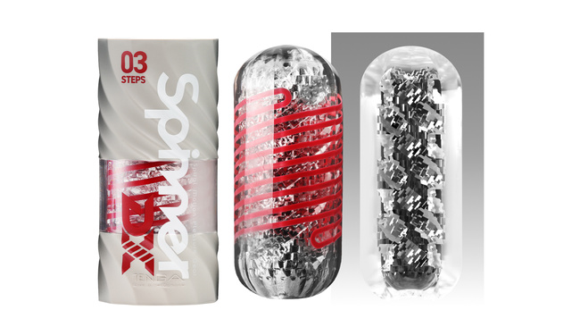 Masturbator wirujący-skrętny Spinner DELUX DX03 Steps z wewnętrzną wyściółką we wzorze schodkowym i z suszarką