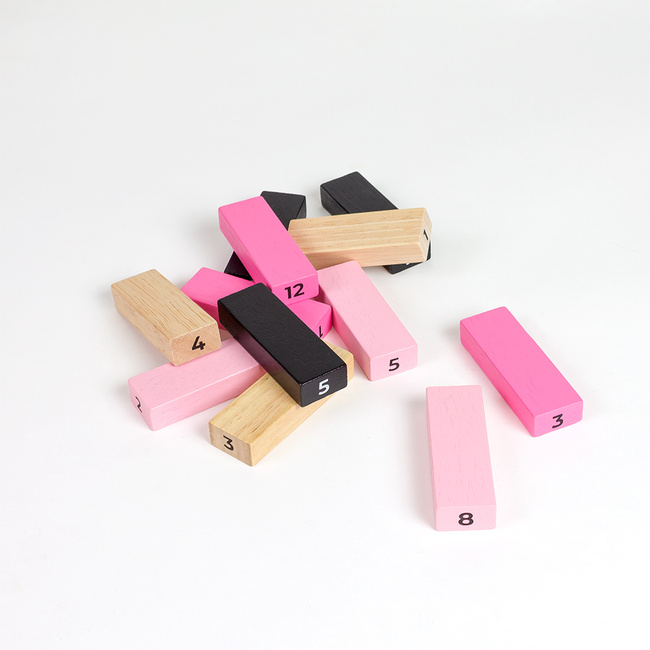 Wieża seksu – erotyczna gra Jenga, zestaw: klocki do budowy wieży, 3 kości, instrukcja gry po polsku