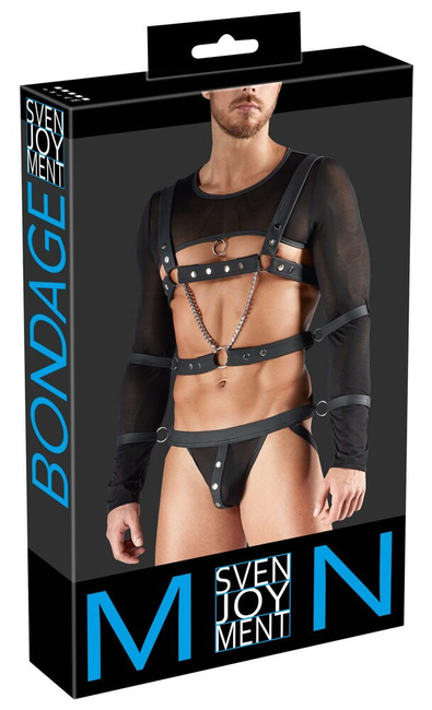 3-częściowy zestaw do soft bondage. Crop top + uprząż na piersi + jock SVEN