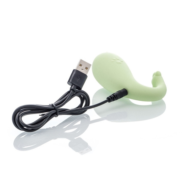 Damski Wibrator zielony kotek, 8 trybów, silikon, ładowanie USB 