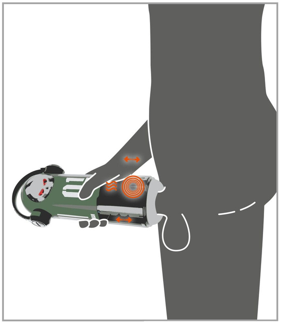 Duży masturbator 3w1 z wibracjami, ruchem posuwistym, z grzaniem i świecącą czaszką