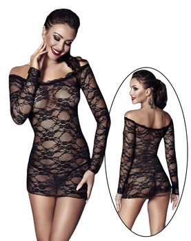 Zmysłowy komplet koronkowa halka + stringi Lynette