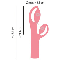 Królik Alicji – bajeczny elastyczny wibrator z królikiem do łechtaczki, 25 cm I wkładane 13,3 cm, silikon, IPX7