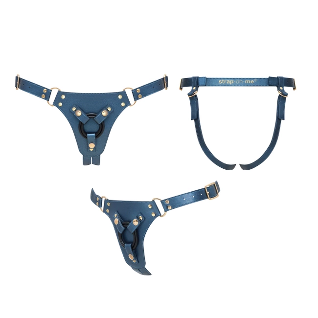 Uprząż do straponu, Harness Generous, niebieski Strap-on-me rozmiar XS - XXL