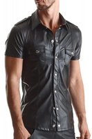 Koszula z krótkim rękawem z ekoskóry