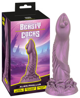 Zyfrik – złodziej rozkoszy. Fantasy dildo jak chochlik nie z tego świata. Silna przyssawka. Dł. 21,2 cm, wkładane 18 cm, Ø 4,9  cm