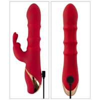 Wibrator z wirującą spiralą rozkoszy i króliczkiem do łechtaczki, bardzo silne wibracje, 23,7 cm, silikon 