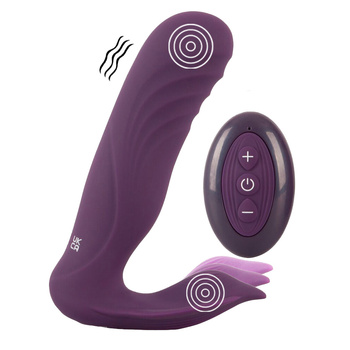 Purpurowa Promenada – wodoodporny wibrator spacerowy, domajtkowy na pilota.