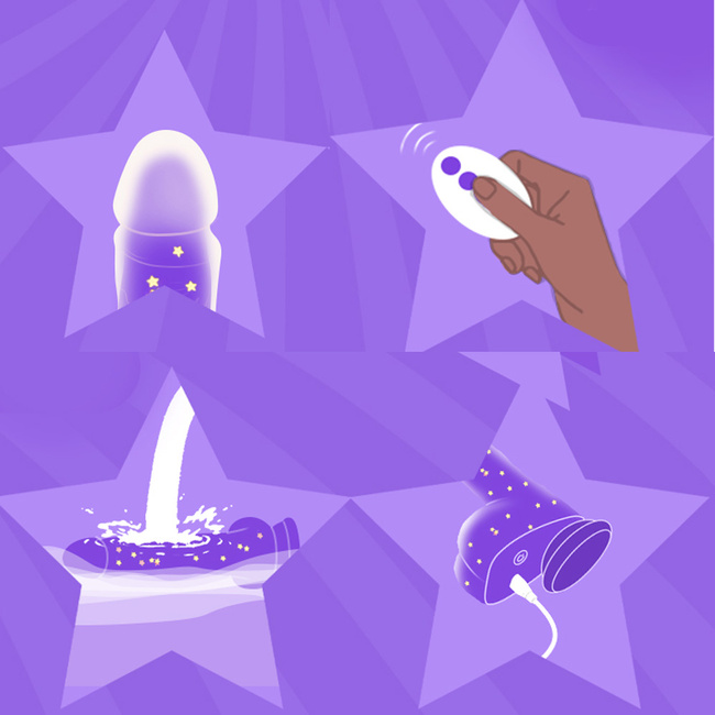 POSUWISTE Silikonowe purpurowe dildo wibrujące na pilota JELIVOY Swing&Thrusting od Tracy's Dog 23 cm z mocną przyssawką 