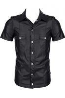 Koszula z krótkim rękawem z ekoskóry