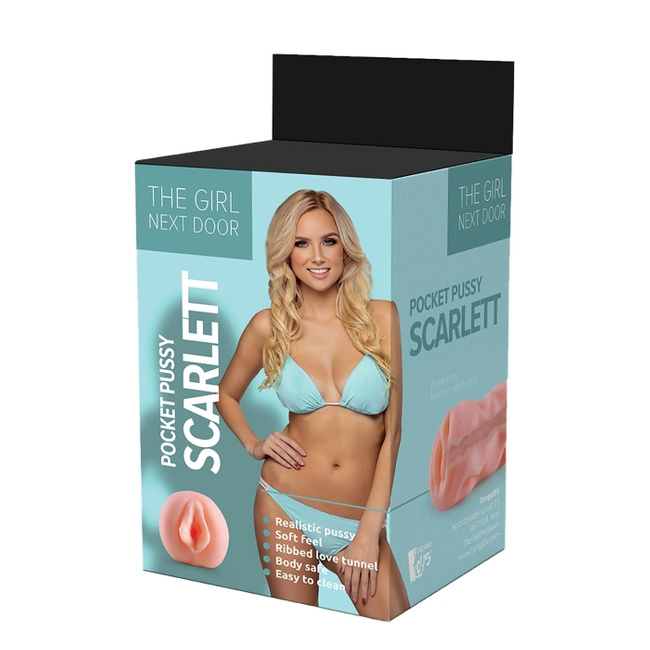 Mięciutka cipka gorącej sąsiadki Scarlett, realistyczny masturbator anatomiczny