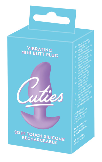 Wibrujący pieszczoch analny Cuties, o zmiennej grubości, kolor fioletowy, silikon
