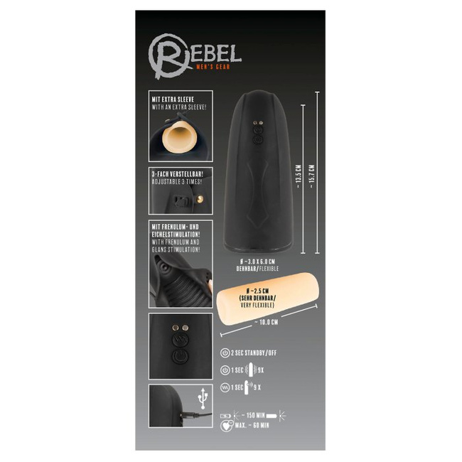 Masturbator one size z wkładką z cyberskóry