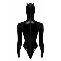 Body sznurowane z maską z uszami Black Level - Vinyl Body & Mask S