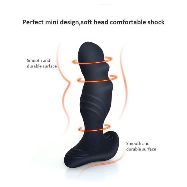 Tylne wejście - specjalnie profilowany silikonowy masażer prostaty z wygięta główka i fałdowaną powierzchnią na pilota