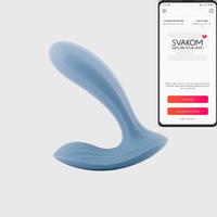 Wibrator spacerowy do punktu G i łechtaczki, sterowany smartfonem, na aplikację, 2 silniki, elastyczny, 10,5 cm / wkładane 9,2 cm, dildo Ø 3 cm, wodoodporny, płynny silikon