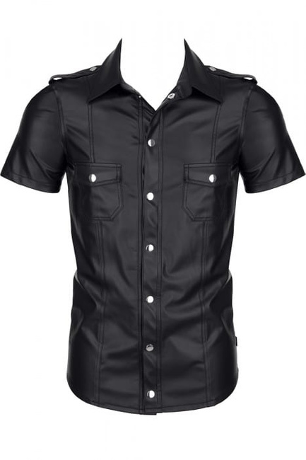 Koszula z krótkim rękawem z ekoskóry