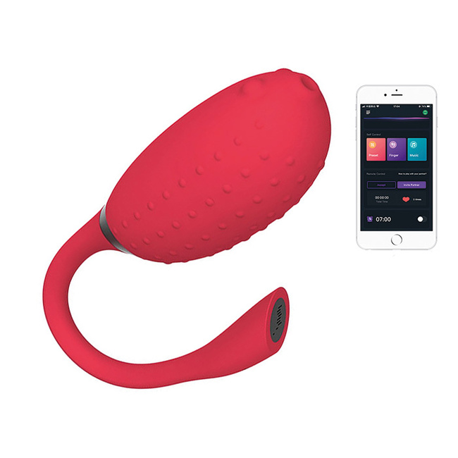 Wibrująca kulka w kształcie rybki, sterowana telefonem, wibrator spacerowy, silikon, w kolorze czerwonym