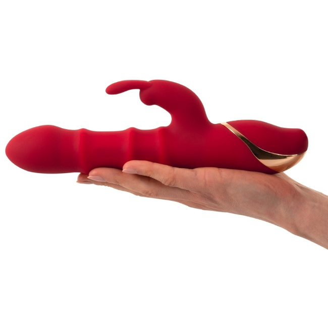 Wibrator z wirującą spiralą rozkoszy i króliczkiem do łechtaczki, bardzo silne wibracje, 23,7 cm, silikon 