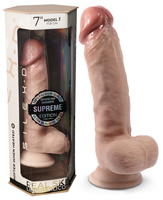 Realistyczne dildo z jądrami, z przyssawką, termoaktywne, silexpan i płynny silikon, rozmiar L 17,8 cm