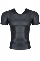 Czarny męski t-shirt z wetlook