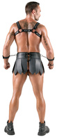 Gladiator zestaw: pas z krótką spódniczką, harnes i miękkie kajdanki z karabińczykami, soft BDSM