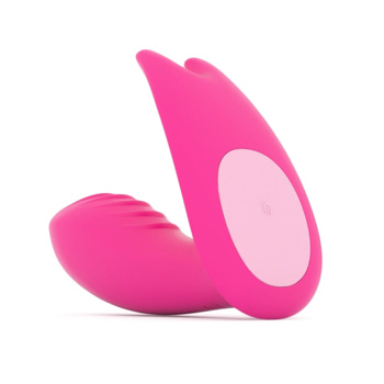 Wibrator spacerowy, majtkowy, ze stymulacją łechtaczki, dwusilnikowy sterowany smartfonem, 7,7 cm