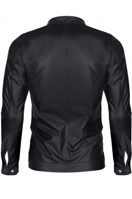 Dopasowana kurtka męska z ekoskóry