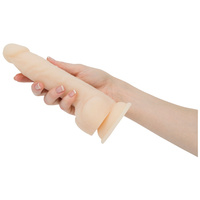 Dildo posuwiste z przyssawką, wibrator do waginy i anusa, Platinum Cured Silicon, 22,9 cm / 15,2 cm wkładane, rozmiar XXL, kolor cielisty jasny