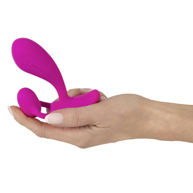 Uśmiech na spacerze – wibrator spacerowy, domajtkowy z dużą rowkowaną główką do punktu G i stymulatorem łechtaczki